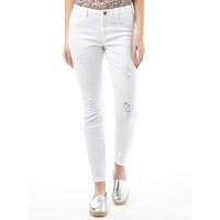 Jacqueline De Yong Womens Five Destroy Denim Pants White