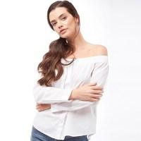 Jacqueline De Yong Womens Quint Off The Shoulder Top White