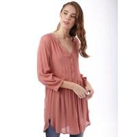 Jacqueline De Yong Womens Hayden 3/4 Blouse Canyon Rose