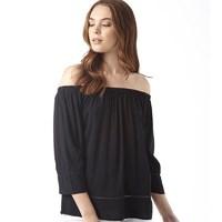 Jacqueline De Yong Womens Lena Off The Shoulder Top Black