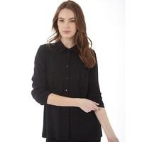 Jacqueline De Yong Womens Cilla Pocket Shirt Black