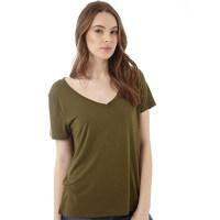 Jacqueline De Yong Womens Spirit V-Neck Top Dark Olive