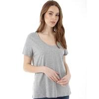 Jacqueline De Yong Womens Spirit V-Neck Top Light Grey Melange