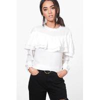 Jane Ruffle Woven Blouse - white