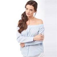 Jacqueline De Yong Womens Quint Off The Shoulder Top Cashmere Blue