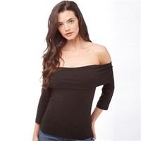 jacqueline de yong womens kenya off the shoulder top black