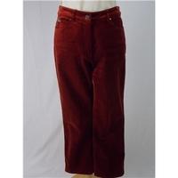 Jaeger - Size 10 - Dark Red - Suede-effect Jeans