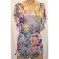 Jane Norman Size 10 Multicoloured Floral Print Evening Top