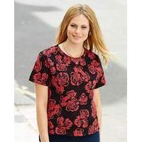 Jacquard Flower Print Jersey Shell Top