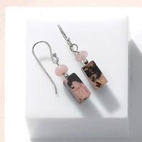 Jasper & Rose Quartz Drop Earrings