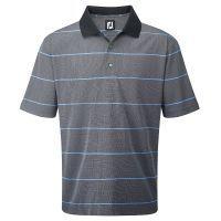 Jacquard Nail Stripe Polo - Black/White/Reef