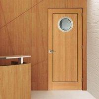 jbk porthole 1 clementine oak door with walnut inlays is pre finished