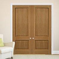 JBK River Oak Trent 2 Panel Door Pair is 1/2 Hour Fire Rated and Prefinished