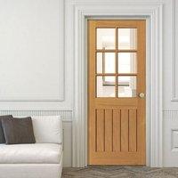 jbk river oak thames 6 light door with clear glass