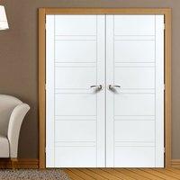 JBK Limelight Imperial White Primed Flush Fire Door Pair is 30 Minute Fire Rated