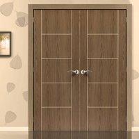 JBK Eco Colour Mocha Soft Walnut Flush Painted Fire Door Pair, Pre-finished, 30 Minute Fire Rated