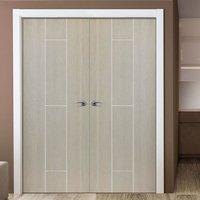 JBK Nuance Viridis Cream Flush Door Pair, Pre-finished