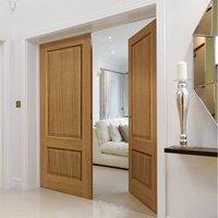 jbk river oak trent 2 panel door pair prefinished