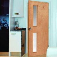 JBK STP Flush Plywood Kintt6G 1/2 Hour Fire Rated Door with Wired Fire Glass