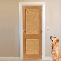 JBK Charnwood Oak 2 Panel Fire Door is Pre-Finished and 1/2 Hour fire Rated