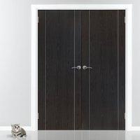 JBK Eco Colour Argento Ash Grey Flush Painted Door Pair is Pre-finished