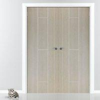 JBK Nuance Viridis Cream Flush Door Pair, 1/2 Hour Fire Rated, Pre-finished