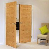 JBK Brisa Ostria Flush Oak Veneered Fire Door Pair is Pre-finished and 30 Minute Fire Rated