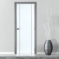 JB KIND Eco Colour Parelo White Flush Door, Black Grooved, Pre-finished