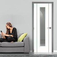 JB KIND Eco Colour Parelo White Flush Door - Clear Safety Glass, Pre-finished