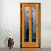 jbk royale modern r112v oak door with bevelled clear safety glass is p ...