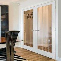 jbk cottage 1 light white primed door pair with etched lines on clear  ...