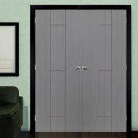 JBK Nuance Ardosia Slate Grey Flush Door Pair, 1/2 Hour Fire Rated, Pre-finished