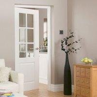 JBK Faro White Primed Door with Clear Safety Glass