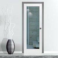 JB KIND Tobago White Primed Door with Clear Safety Glass