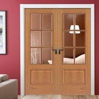 JBK Royale Natural 12-6VM Oak Door Pair with Bevelled Clear Safety Glass