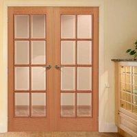 jbk royale traditional door pair 11 8vn oak with bevelled clear safety ...