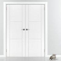 JBK Limelight Mistral White Primed Flush Fire Door Pair is 30 Minute Fire Rated