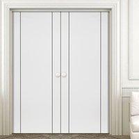 JBK Eco Colour Parelo White Flush Door Pair, 1/2 Hour Fire Rated, Pre-finished
