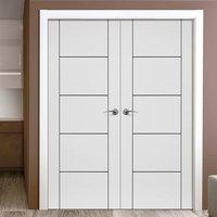 JBK Eco Colour Linea White Flush Door Pair, 1/2 Hour Fire Rated, Pre-finished