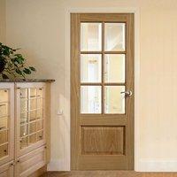 JBK River Oak Dove Door with Bevelled Clear Safety Glass