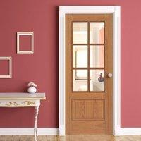 JBK RT 12-6VM Oak Door is 1/2 Hour Fire Rated with Clear Fire Glass