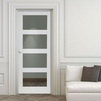 JB KIND Cayman White Primed Door with Clear Safety Glass