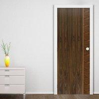 jbk mayette walnut door with oak inlays is pre finished