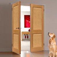 JBK Charnwood Oak 2 Panel Door Pair, Pre-Finished