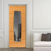 JBK Elements Sol Flush Oak Veneered Door with Clear Safety Glass is Pre-finished