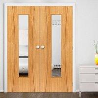 jbk elements arcos oak door pair clear safety glass pre finished