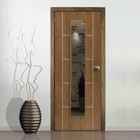 JB KIND Eco Colour Mocha Soft Walnut Flush Painted Door with Clear Safety Glass, Pre-finished