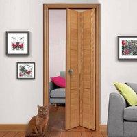 JB KIND Brisa Mistral Flush Oak Veneered Bifold Door with Decorative Groove, Pre-finished