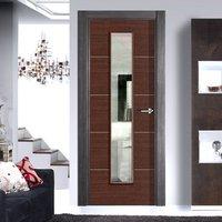 JB KIND Eco Colour Wenge Flush Door with Clear Glass is Pre-finished