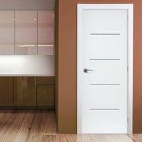 JB KIND Eco Colour Blanco White Flush Door with Aluminium Inlay is Pre-finished